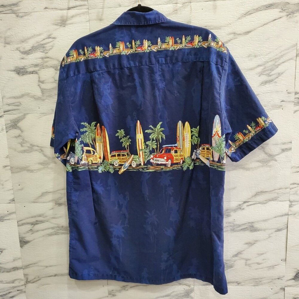 Pacific Legend Apparel Shirt Mens Size L Blue Made in Hawaii Button Up Pocket - Picture 4 of 7